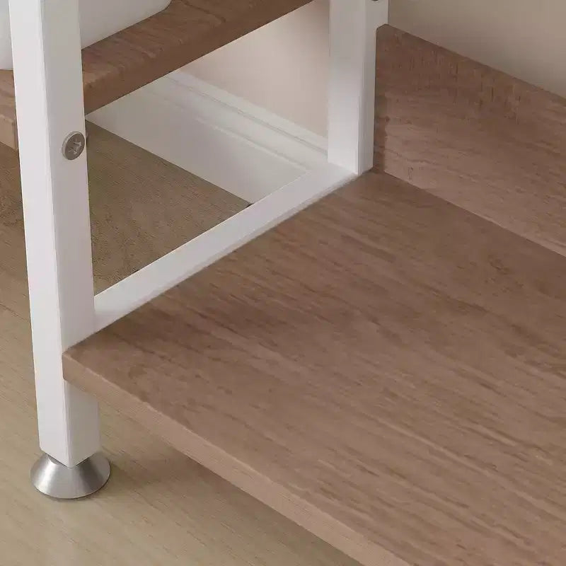 Appendiabiti aperto, guardaroba autoportante resistente con 5 ripiani e asta appendiabiti per piccoli spazi, rovere/bianco