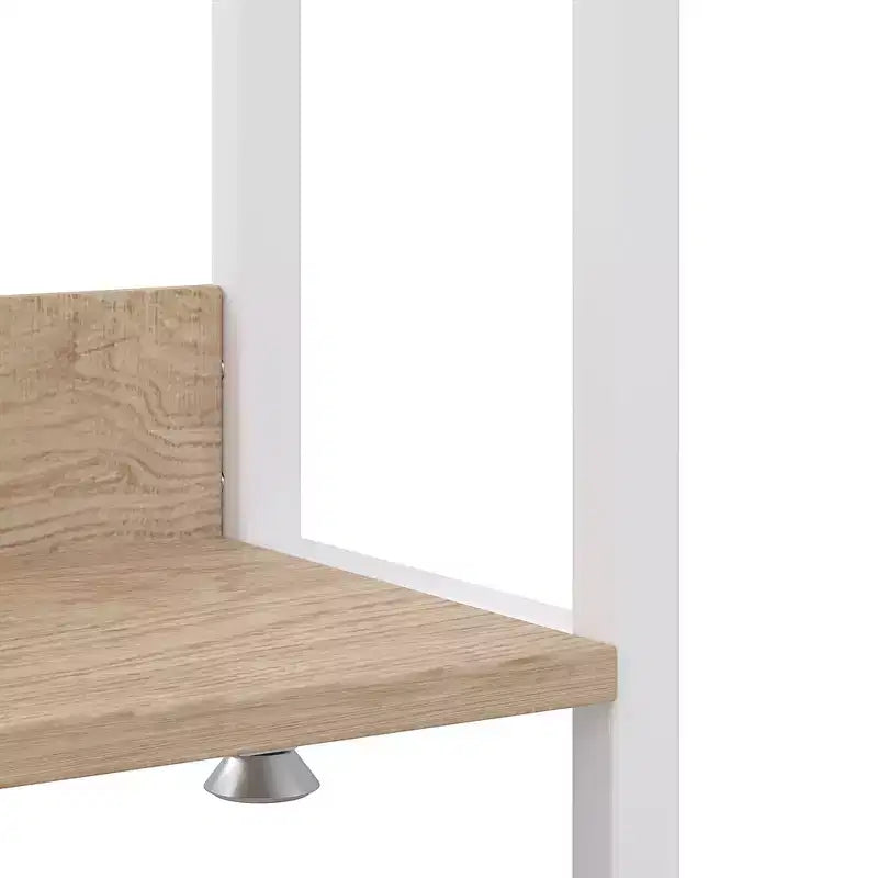 Appendiabiti aperto, guardaroba autoportante resistente con 5 ripiani e asta appendiabiti per piccoli spazi, rovere/bianco