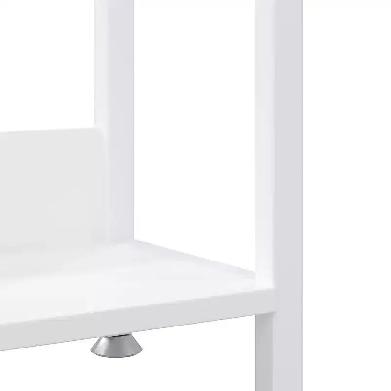 Appendiabiti aperto, guardaroba autoportante resistente con 5 ripiani e asta appendiabiti per piccoli spazi, rovere/bianco