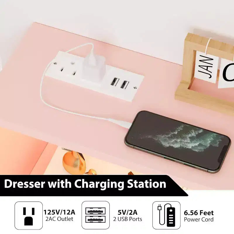 Cassettiera moderna a 6 cassetti con luci a LED per armadio, porta TV, soggiorno, ingresso