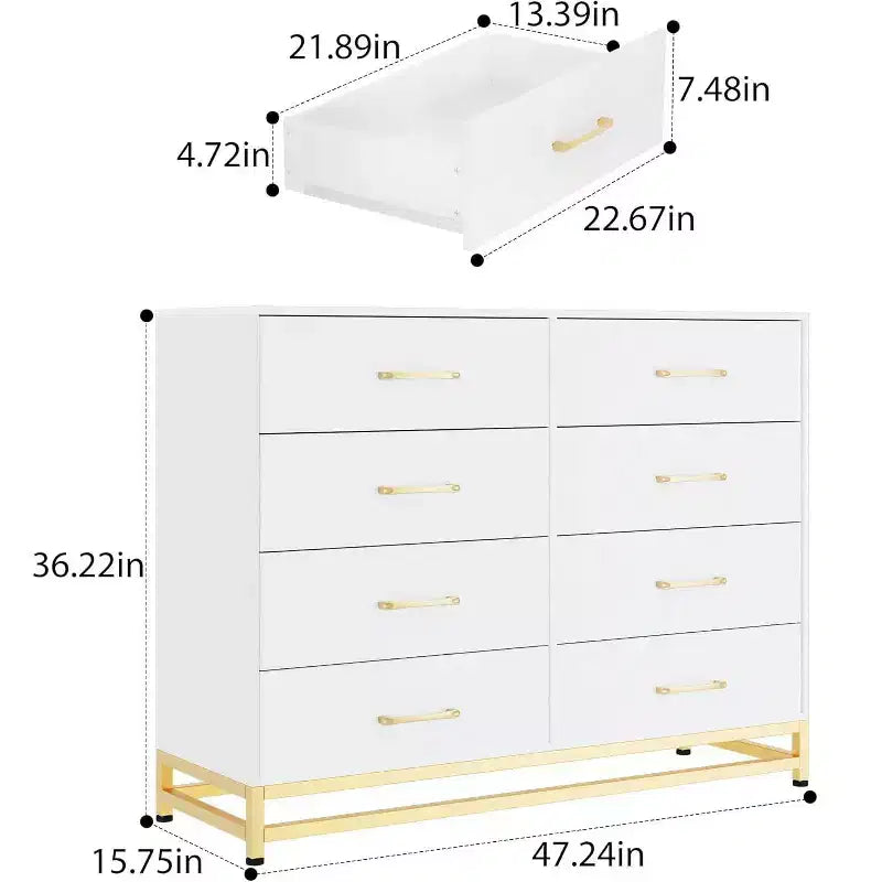 Cassettiera a 8 cassetti con organizer per soggiorno, camera da letto, corridoio