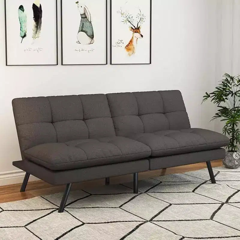 Divano futon da 68" con schienale regolabile e design pieghevole, divano letto convertibile per piccoli spazi, soggiorno, appartamento, ufficio