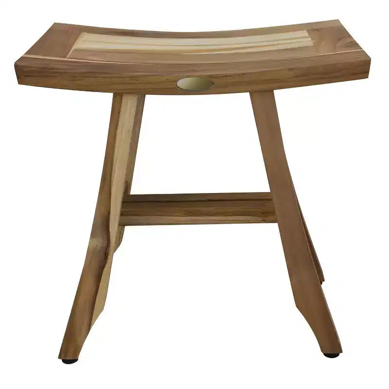 HomeRoots 18 Natural Teak Rectangular Shower Bench