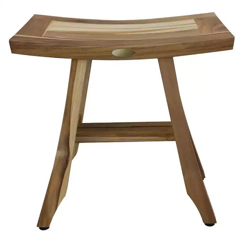HomeRoots 18 Natural Teak Rectangular Shower Bench
