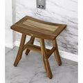 Sgabello da doccia rettangolare in teak naturale da 45,7 cm