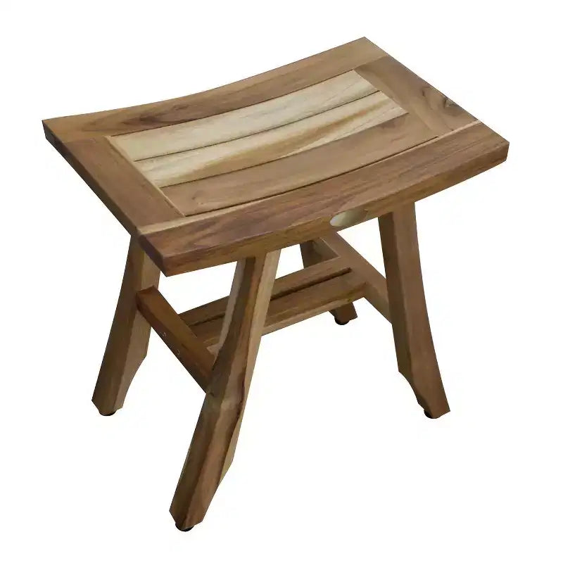 Sgabello da doccia rettangolare in teak naturale da 45,7 cm