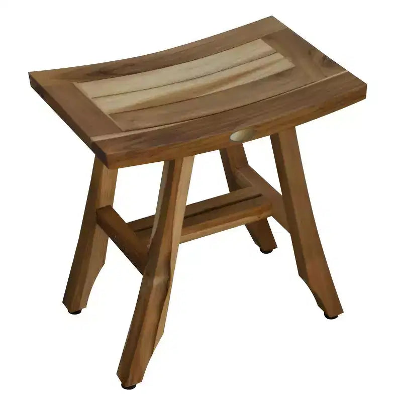 Sgabello da doccia rettangolare in teak naturale da 45,7 cm