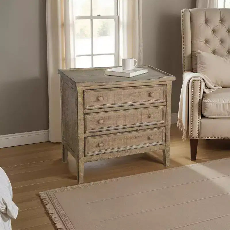 Tavolino da salotto Royal Hampton 28 | 3 cassetti con pomelli rotondi | Legno di mogano