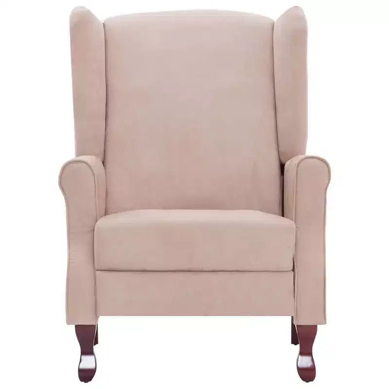 VidaXL Poltrona Reclinabile in Tessuto Crema - Comoda Poltrona Reclinabile Regolabile con Morbida Imbottitura in Spugna e Robuste Gambe in Legno per Soggiorno - Bianco