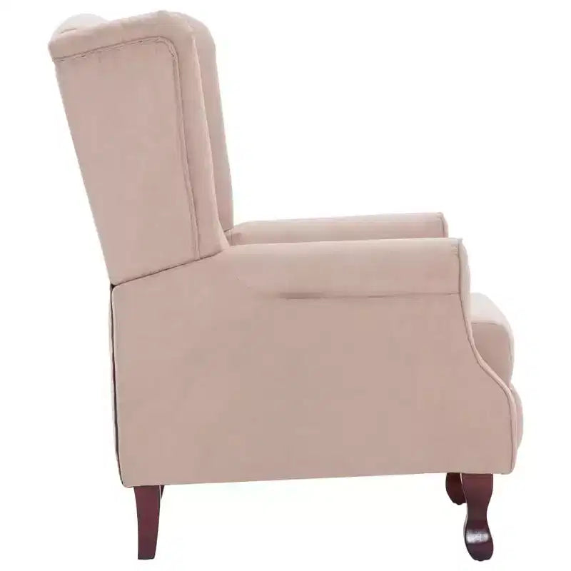 VidaXL Poltrona Reclinabile in Tessuto Crema - Comoda Poltrona Reclinabile Regolabile con Morbida Imbottitura in Spugna e Robuste Gambe in Legno per Soggiorno - Bianco