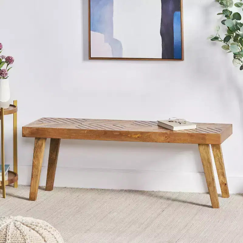 Panca Boho fatta a mano in legno di mango