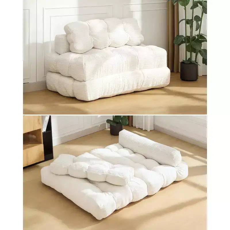 Letto da pavimento pieghevole per gli ospiti, comoda poltrona singola da terra, lettino convertibile portatile con cuscino e supporto per la schiena per soggiorno e camera da letto