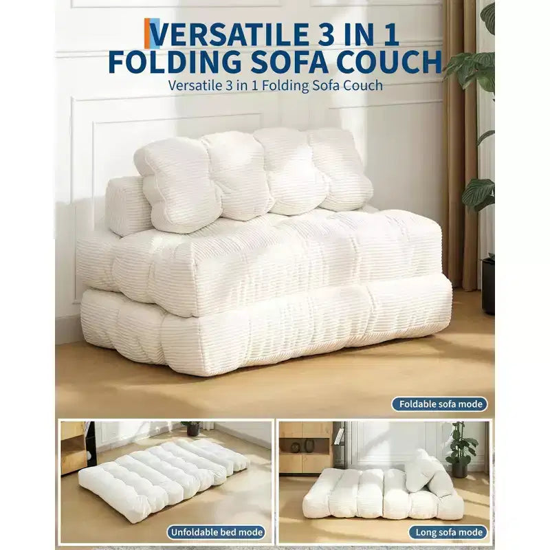 Letto da pavimento pieghevole per gli ospiti, comoda poltrona singola da terra, lettino convertibile portatile con cuscino e supporto per la schiena per soggiorno e camera da letto