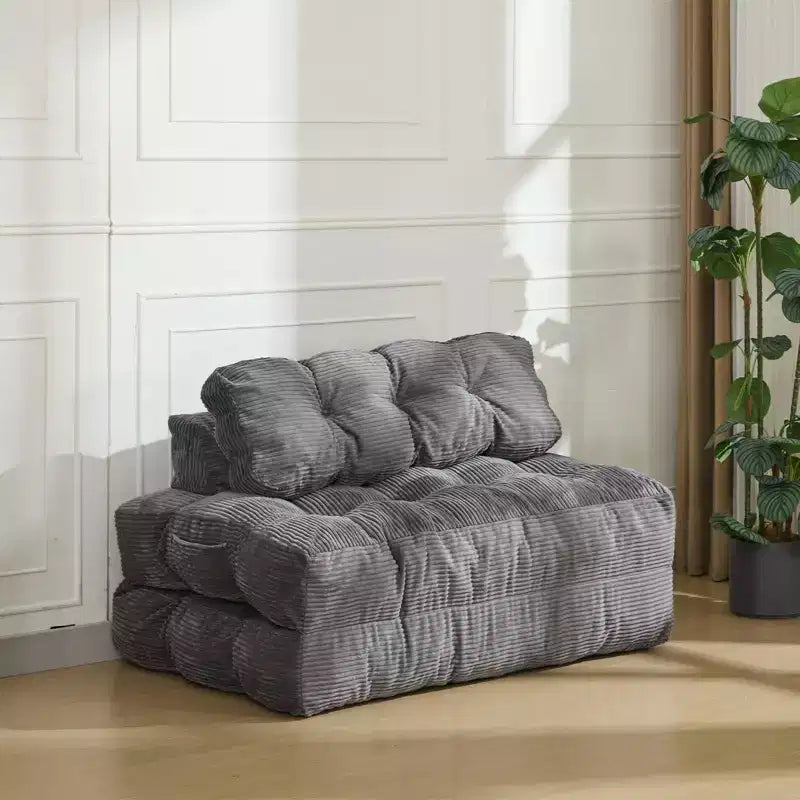 Letto da pavimento pieghevole per gli ospiti, comoda poltrona singola da terra, lettino convertibile portatile con cuscino e supporto per la schiena per soggiorno e camera da letto