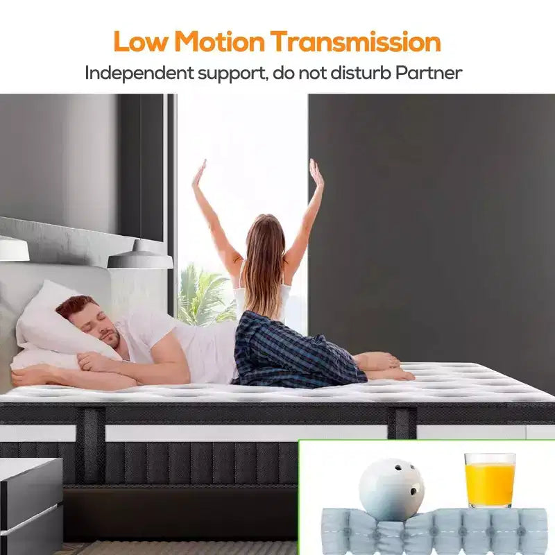 Materasso Queen Size, Materasso King in Memory Foam Gel da 14 Pollici per Notti Fresche e Sollievo dalla Pressione, Sensazione di Morbidezza Media con Isolamento del Movimento