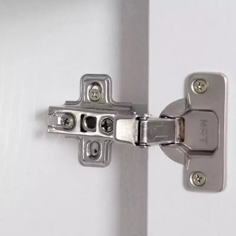 Isola da Cucina con Mobile Contenitore per Pattumiera, Carrello da Cucina con Ribalta e Portaspezie e Portasciugamani e Cassetto con Ripiano Regolabile Bianco
