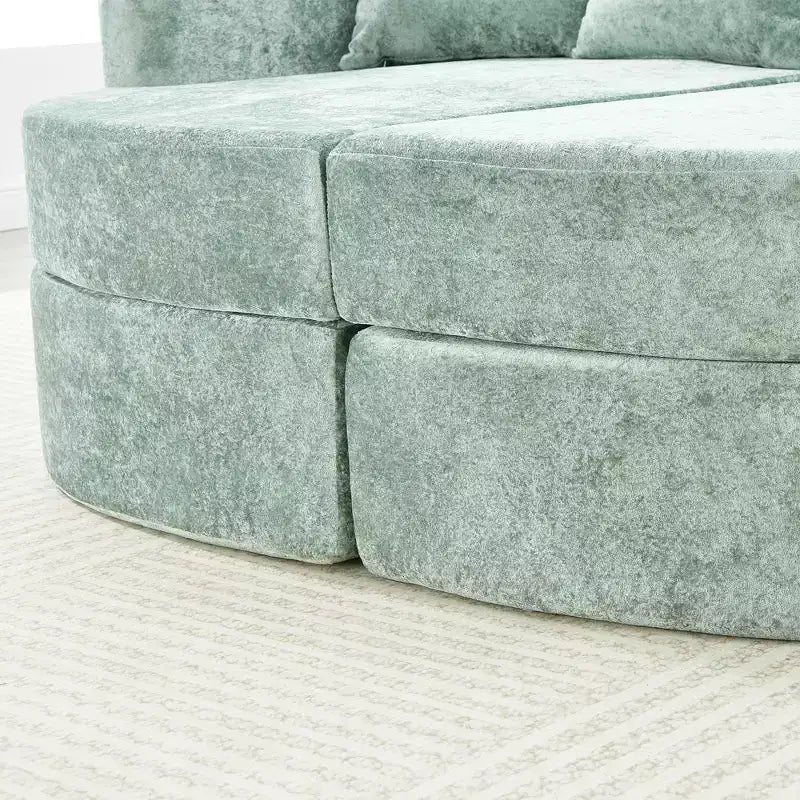 Divano chaise longue oversize con portabicchieri e cuscini