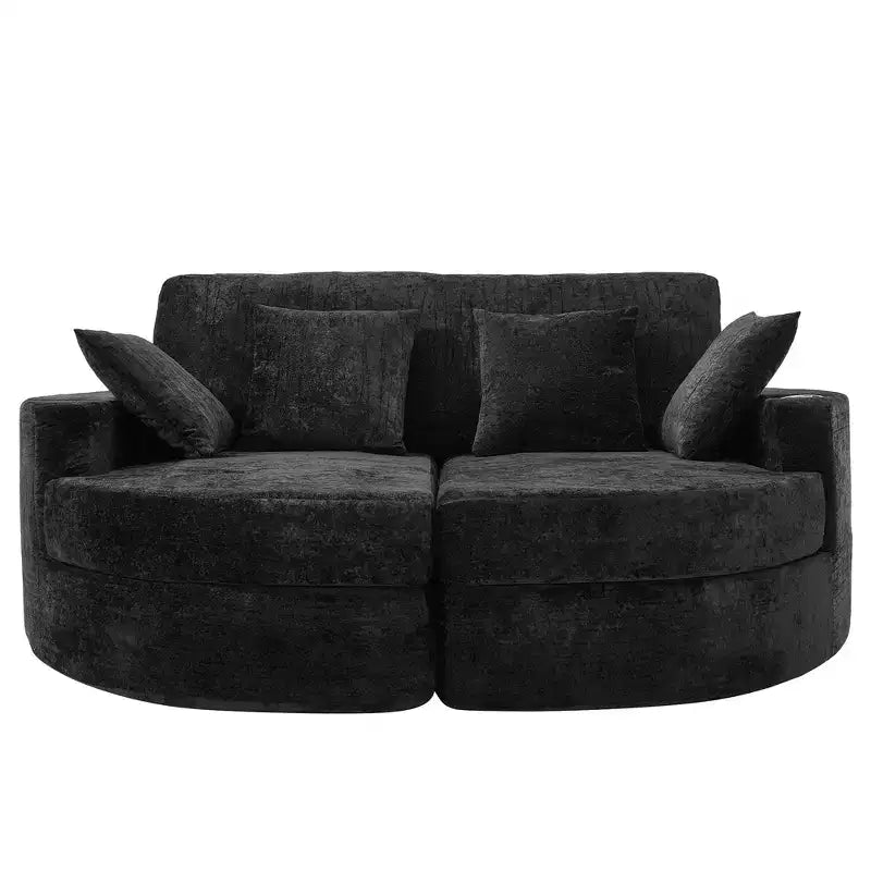 Divano chaise longue oversize con portabicchieri e cuscini