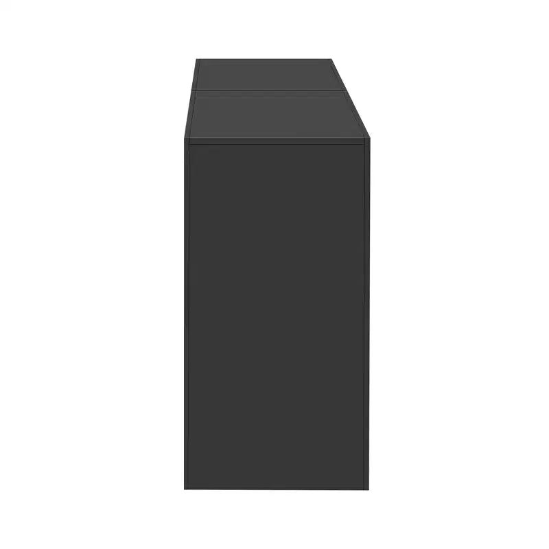 Tavolino consolle modulare, tavolino stretto e lungo, tavolo da ingresso con esterno rettangolare e design curvo per soggiorno, nero