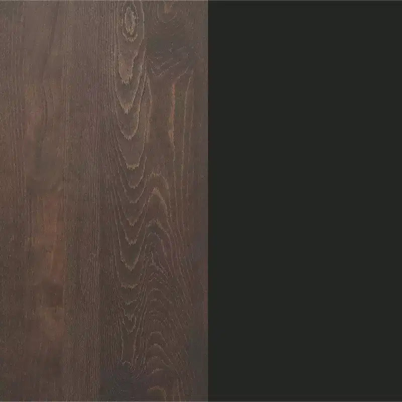 Piano da tavolo commerciale per interni in legno massello rettangolare Bennett con base in ghisa resistente alla ruggine con altezza bancone rotonda da 18"