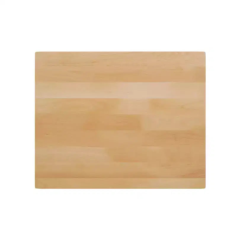 Piano da tavolo commerciale per interni in legno massello rettangolare Bennett con base in ghisa resistente alla ruggine con altezza bancone rotonda da 18"