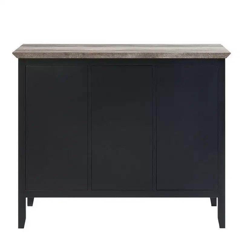 Royal Hampton Credenza a Buffet da 47 Pollici, 3 Cassetti, Rovere Antico Marrone e Nero