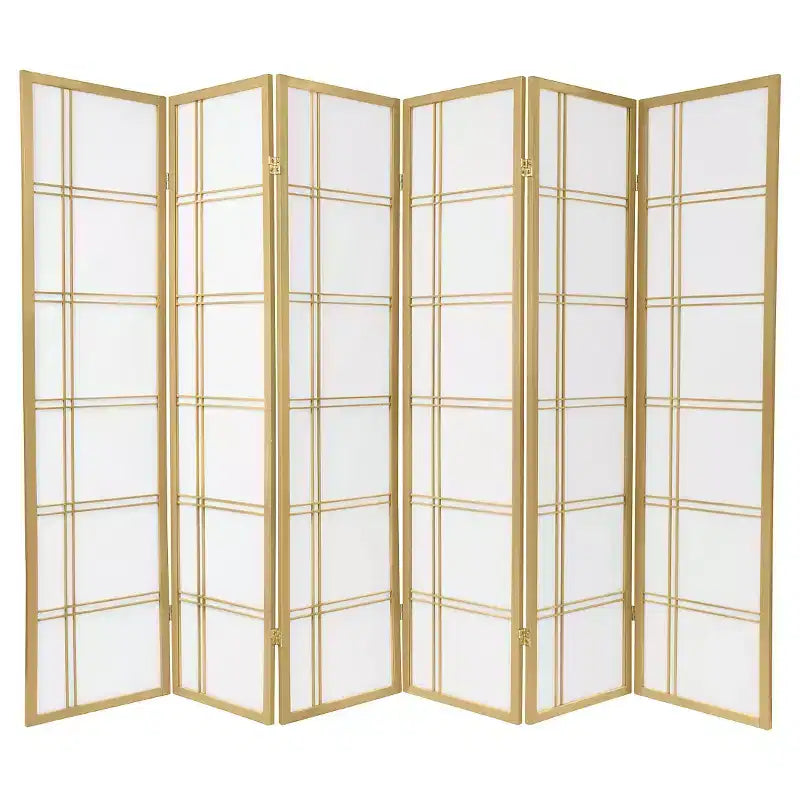 Paravento Shoji a doppia croce alto 1,80 m, 6 pannelli - Oriental Furniture