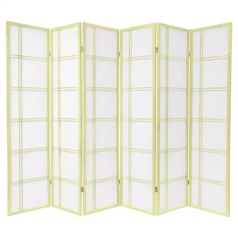 Paravento Shoji a doppia croce alto 1,80 m, 6 pannelli - Oriental Furniture