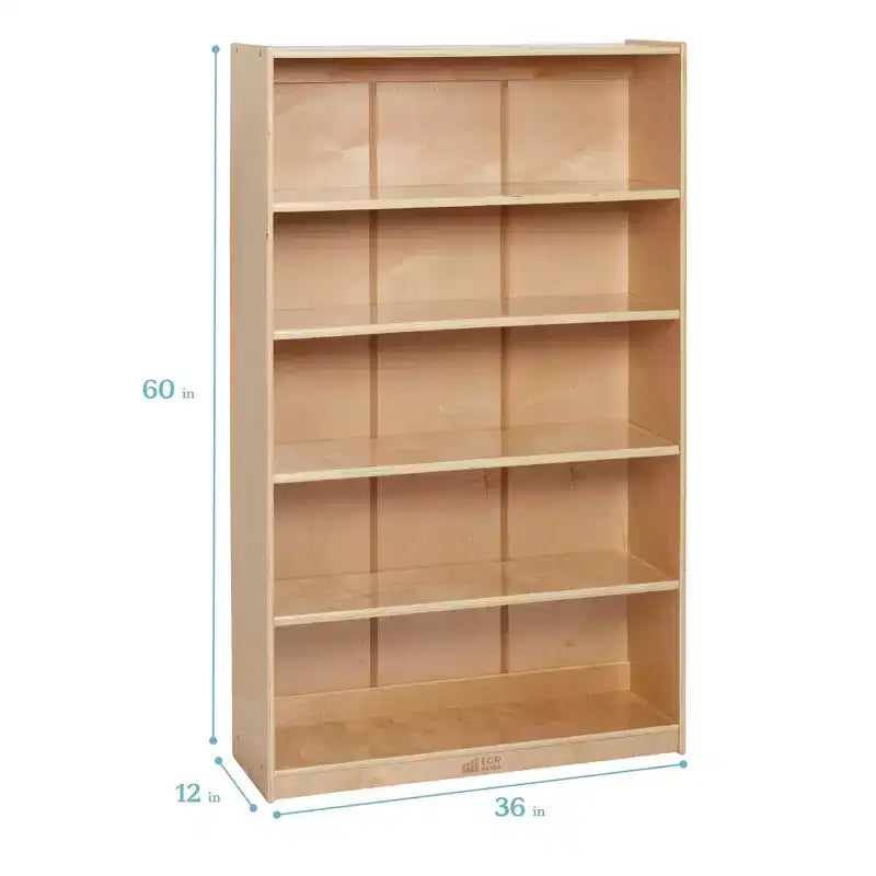 ECR4Kids Scaffale Classico in Legno con Ripiani Regolabili, 152 cm, Libreria per Aula
