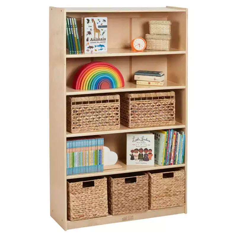 ECR4Kids Scaffale Classico in Legno con Ripiani Regolabili, 152 cm, Libreria per Aula