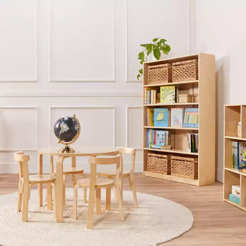 ECR4Kids Scaffale Classico in Legno con Ripiani Regolabili, 152 cm, Libreria per Aula
