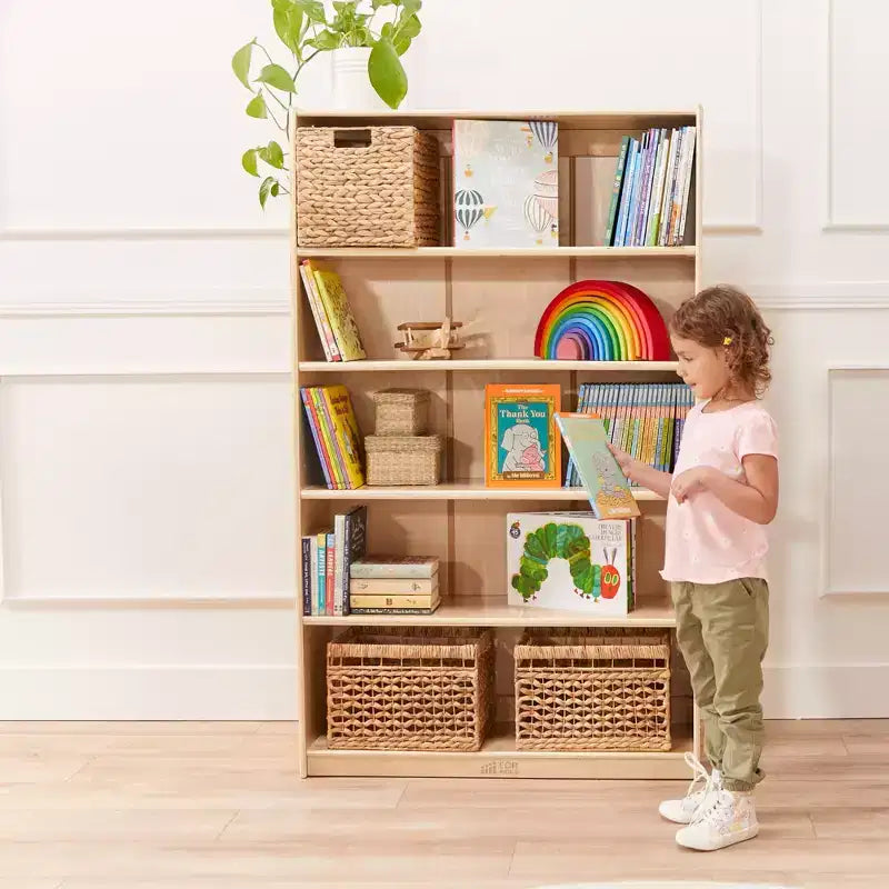 ECR4Kids Scaffale Classico in Legno con Ripiani Regolabili, 152 cm, Libreria per Aula