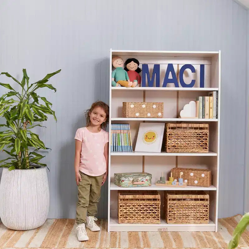 ECR4Kids Scaffale Classico in Legno con Ripiani Regolabili, 152 cm, Libreria per Aula