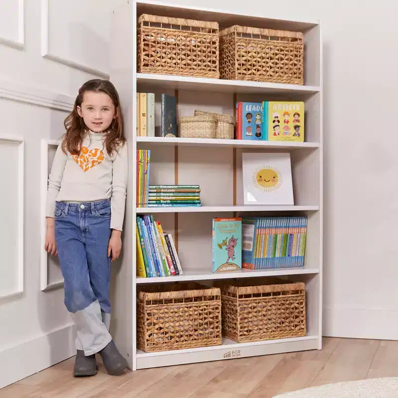 ECR4Kids Scaffale Classico in Legno con Ripiani Regolabili, 152 cm, Libreria per Aula