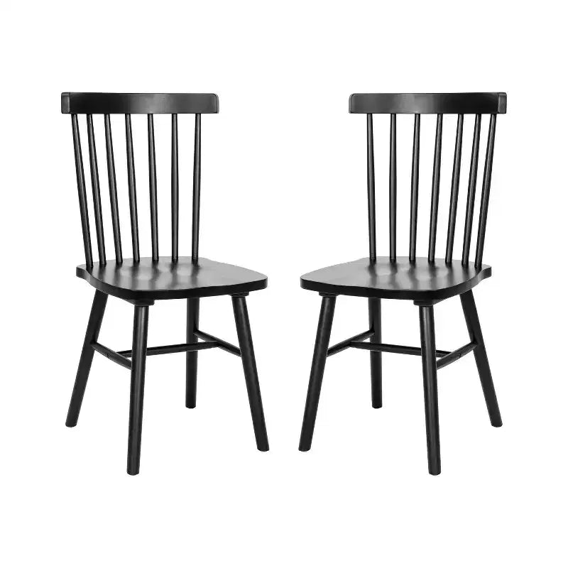 Flash Furniture Ingrid Set of 2 Commercial Grade Windsor Dining Chairs, Solid Wood Armless Spindle Back Restaurant Dining Chairs
