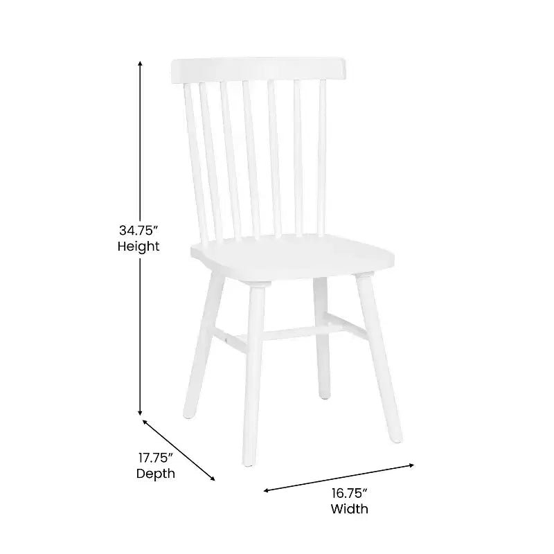Flash Furniture Ingrid Set di 2 Sedie da Pranzo Windsor per Uso Commerciale, Sedie da Pranzo per Ristorante Senza Braccioli con Schienale a Fuso in Legno Massello