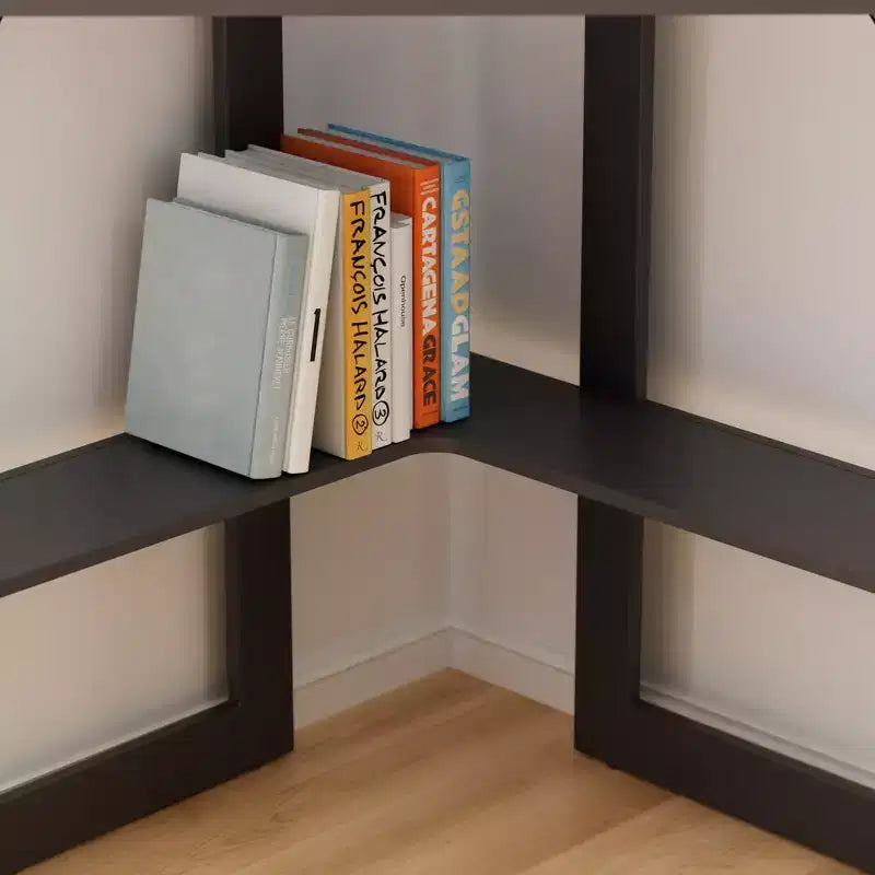 Scrivania ad angolo per computer VECELO da 104 cm con ripiani portaoggetti e stazione di ricarica, scrivania da gamer, scrivania moderna per workstation da ufficio domestico