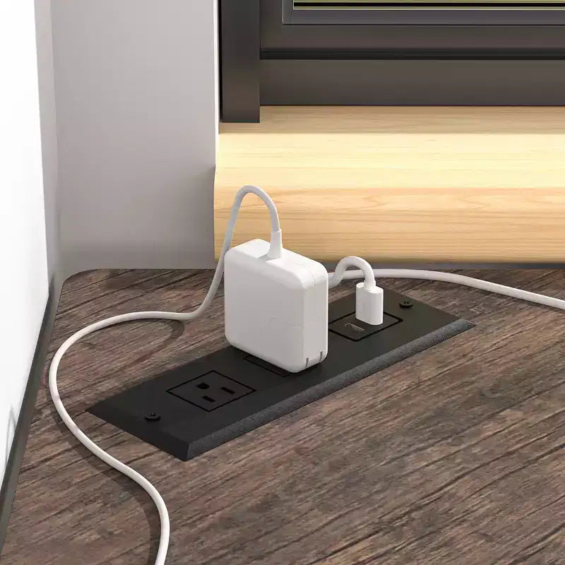 Scrivania ad angolo per computer VECELO da 104 cm con ripiani portaoggetti e stazione di ricarica, scrivania da gamer, scrivania moderna per workstation da ufficio domestico