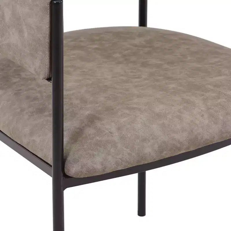 LeisureMod Set di 2 sedie da pranzo imbottite con schienale aperto, struttura in ferro verniciato a polvere, collezione Cyril per sala da pranzo, cucina, bistrot, bar