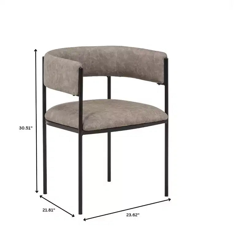 LeisureMod Set di 2 sedie da pranzo imbottite con schienale aperto, struttura in ferro verniciato a polvere, collezione Cyril per sala da pranzo, cucina, bistrot, bar