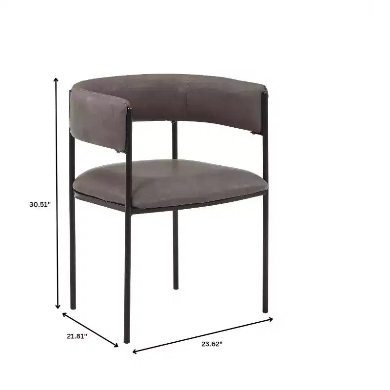 LeisureMod Set di 2 sedie da pranzo imbottite con schienale aperto, struttura in ferro verniciato a polvere, collezione Cyril per sala da pranzo, cucina, bistrot, bar