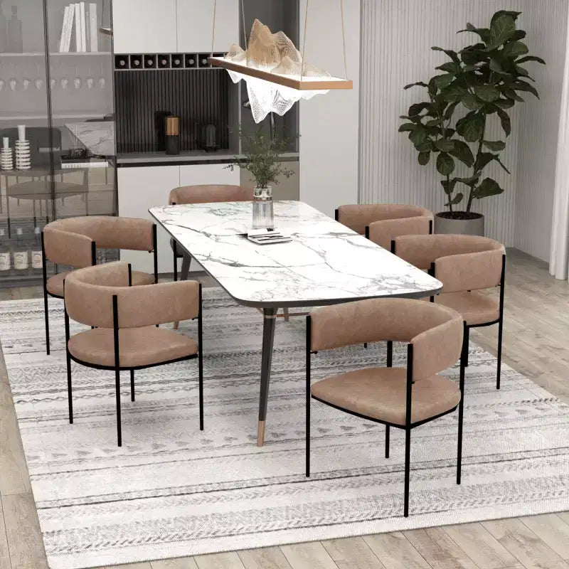LeisureMod Set di 2 sedie da pranzo imbottite con schienale aperto, struttura in ferro verniciato a polvere, collezione Cyril per sala da pranzo, cucina, bistrot, bar