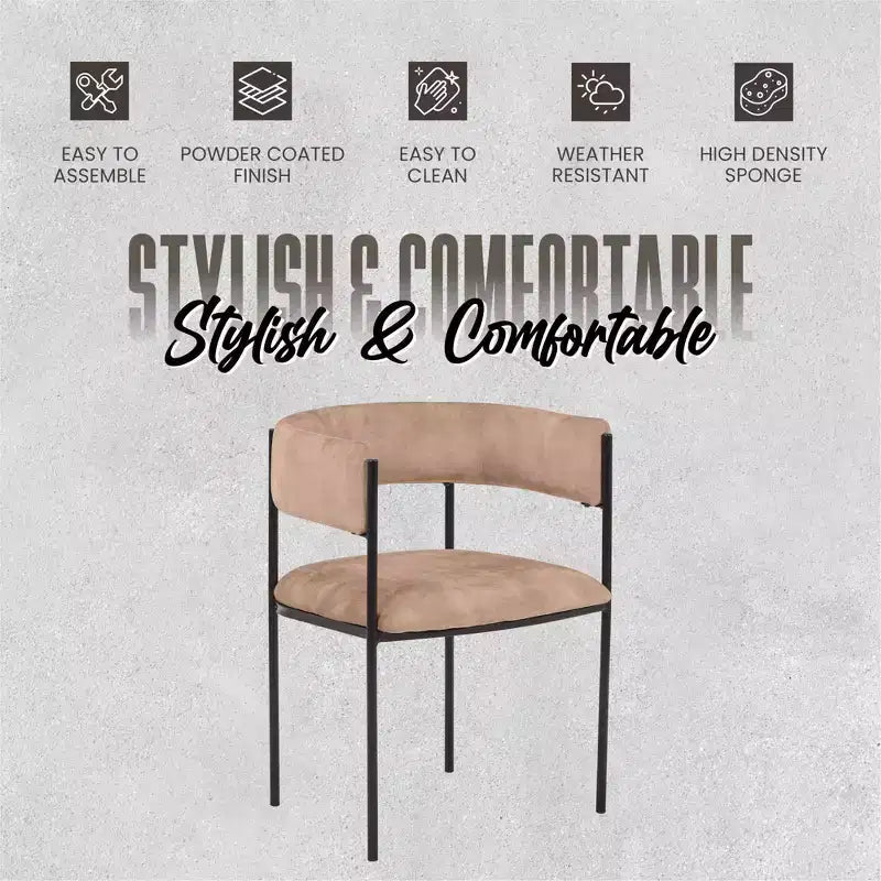 LeisureMod Set di 2 sedie da pranzo imbottite con schienale aperto, struttura in ferro verniciato a polvere, collezione Cyril per sala da pranzo, cucina, bistrot, bar