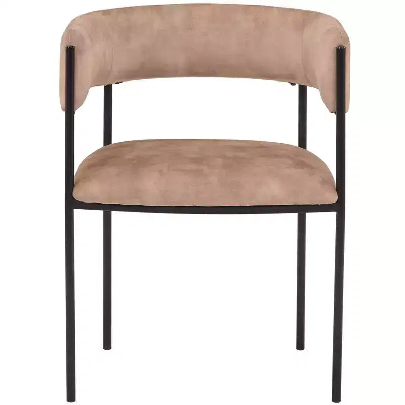 LeisureMod Set di 2 sedie da pranzo imbottite con schienale aperto, struttura in ferro verniciato a polvere, collezione Cyril per sala da pranzo, cucina, bistrot, bar