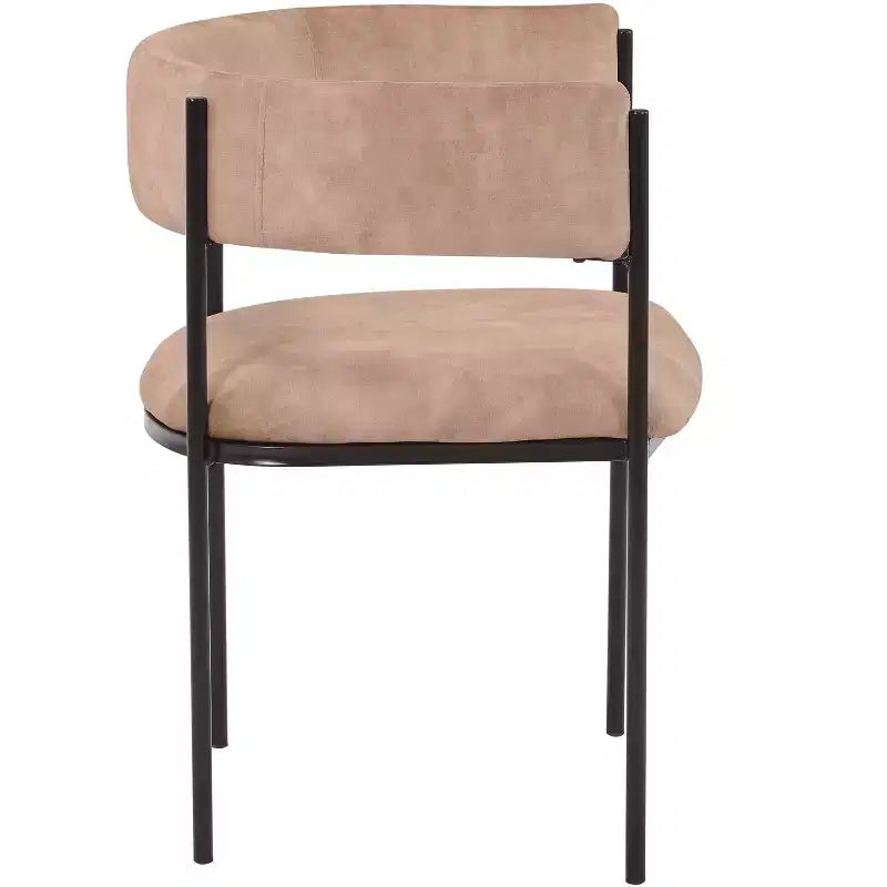 LeisureMod Set di 2 sedie da pranzo imbottite con schienale aperto, struttura in ferro verniciato a polvere, collezione Cyril per sala da pranzo, cucina, bistrot, bar