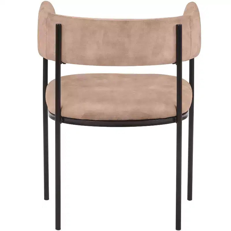 LeisureMod Set di 2 sedie da pranzo imbottite con schienale aperto, struttura in ferro verniciato a polvere, collezione Cyril per sala da pranzo, cucina, bistrot, bar
