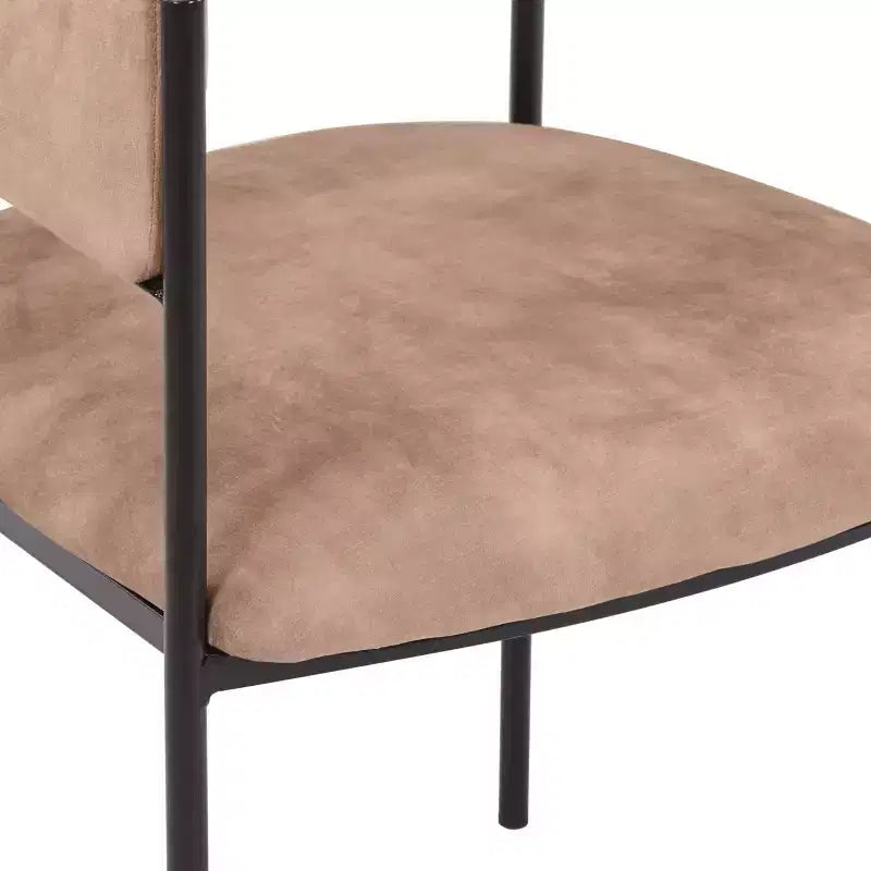 LeisureMod Set di 2 sedie da pranzo imbottite con schienale aperto, struttura in ferro verniciato a polvere, collezione Cyril per sala da pranzo, cucina, bistrot, bar