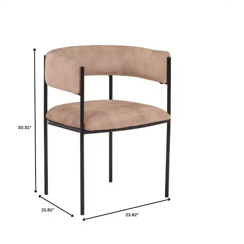 LeisureMod Set di 2 sedie da pranzo imbottite con schienale aperto, struttura in ferro verniciato a polvere, collezione Cyril per sala da pranzo, cucina, bistrot, bar