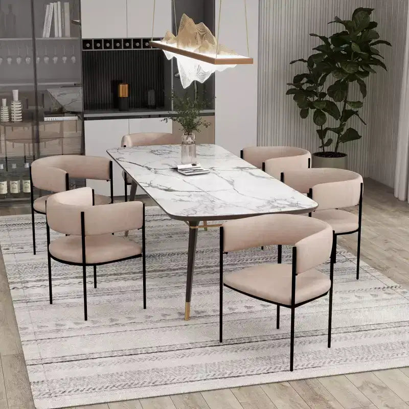 LeisureMod Set di 2 sedie da pranzo imbottite con schienale aperto, struttura in ferro verniciato a polvere, collezione Cyril per sala da pranzo, cucina, bistrot, bar