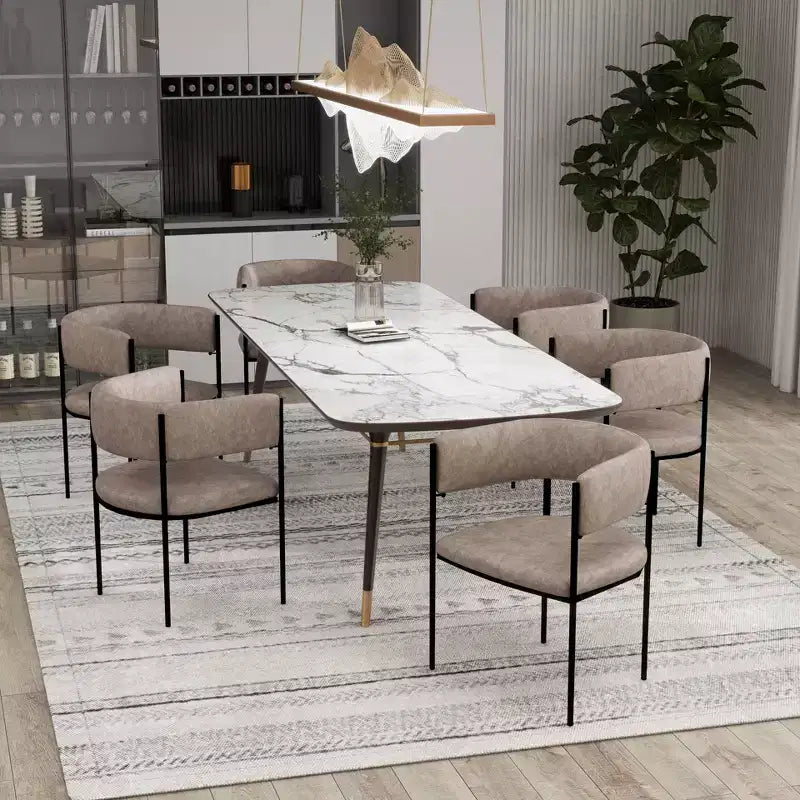 LeisureMod Set di 2 sedie da pranzo imbottite con schienale aperto, struttura in ferro verniciato a polvere, collezione Cyril per sala da pranzo, cucina, bistrot, bar